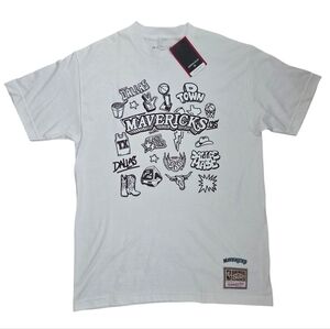 NWT Dallas Mavericks Basketball White Graphic T-Shirt MAVS